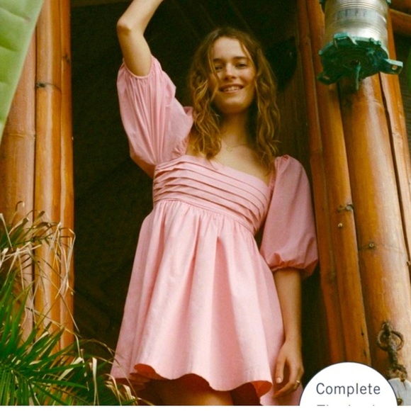Abercrombie emerson mini dress LARGE PETITE Good condition Pink - Picture 1 of 2